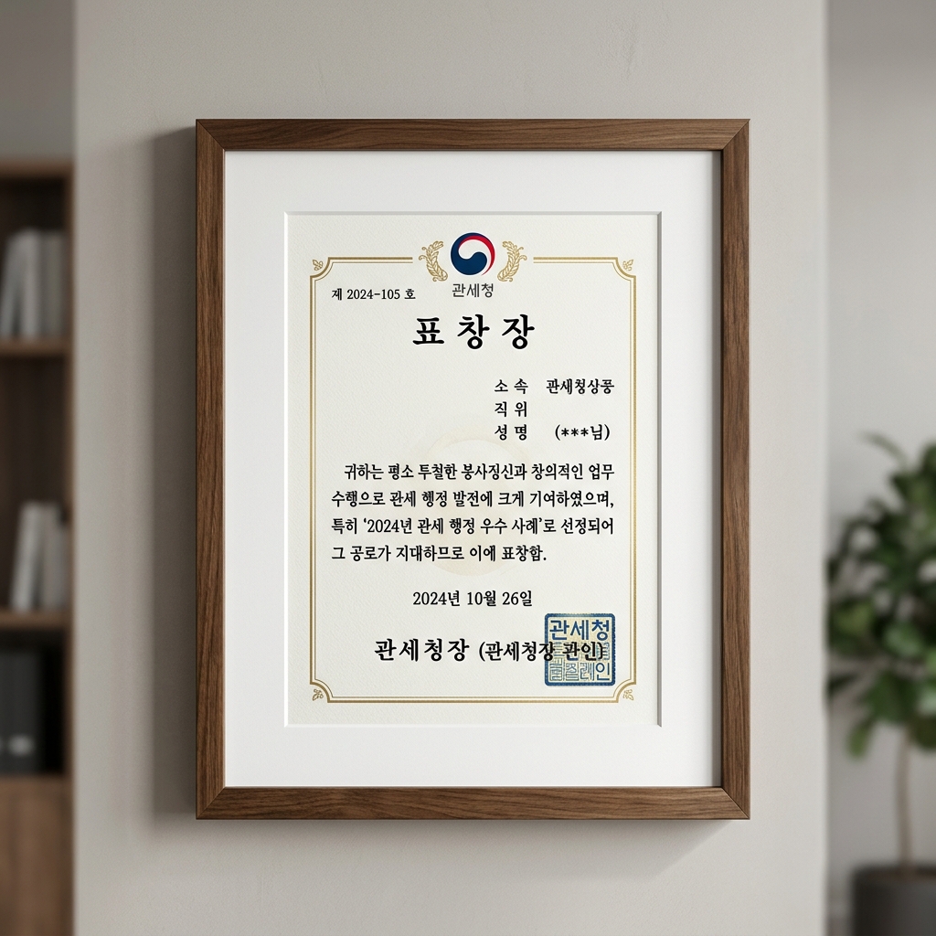 관세청장 표창장 - 이광수 대표관세사